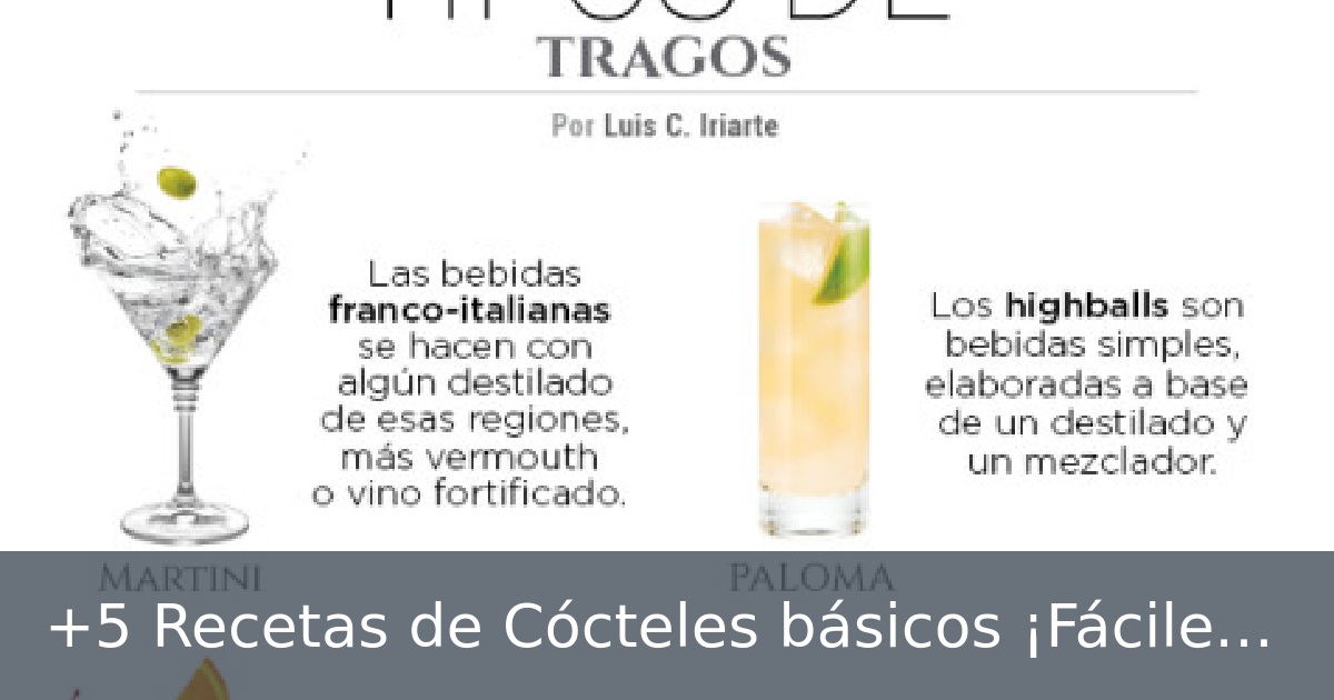 +5 Recetas de Cócteles básicos ¡Fáciles de hacer por principiantes!
