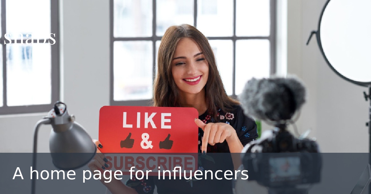 A home page for influencers