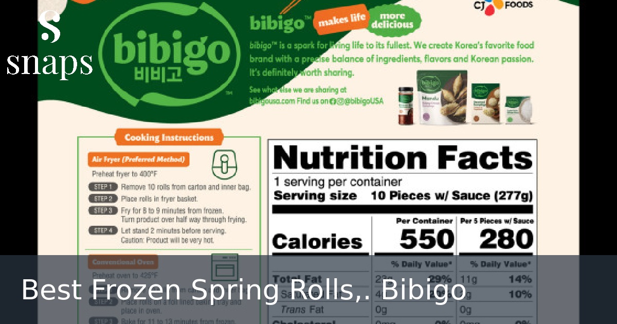 Best Frozen Spring Rolls,. Bibigo