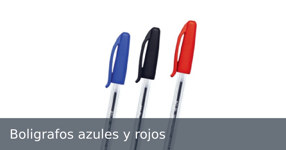 Boligrafos azules y rojos