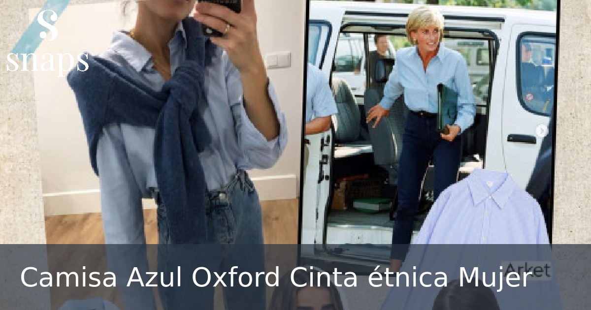 Camisa Azul Oxford Cinta étnica Mujer