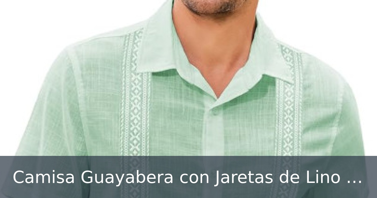 Camisa Guayabera con Jaretas de Lino - Menta
