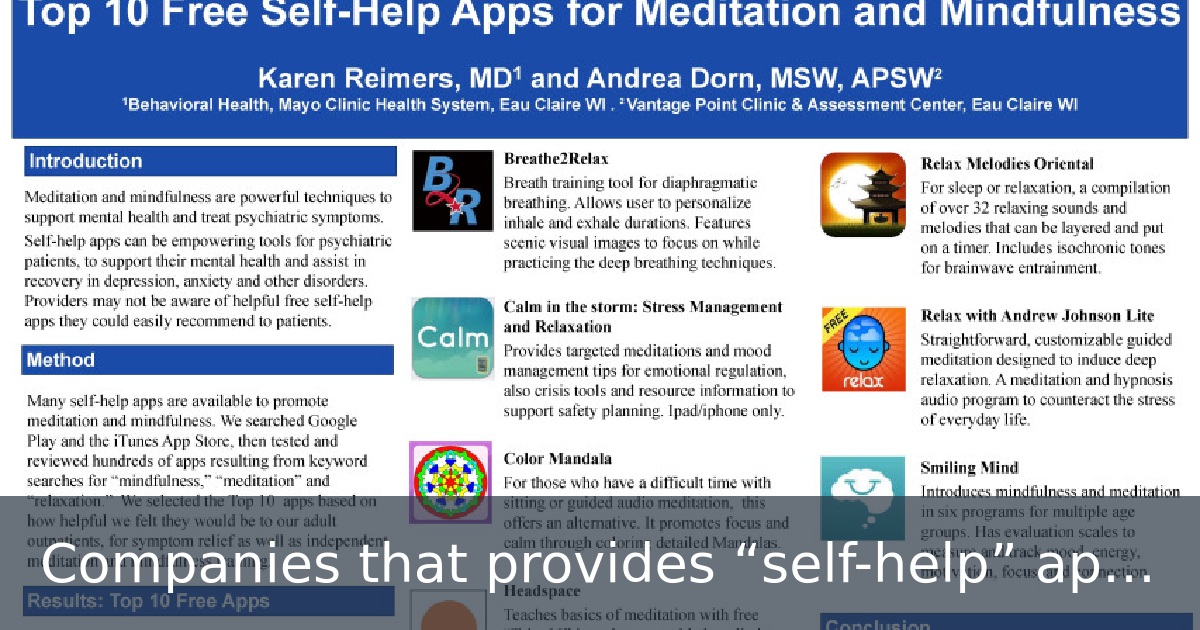 Companies that provides “self-help” apps