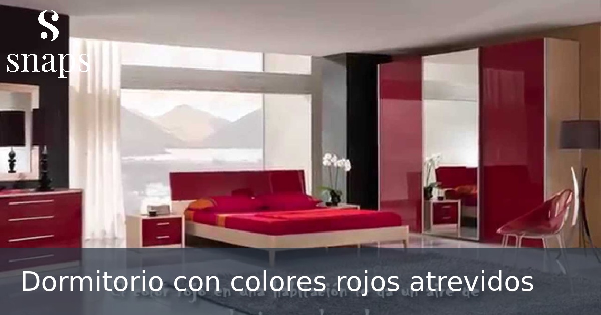 Dormitorio con colores rojos atrevidos