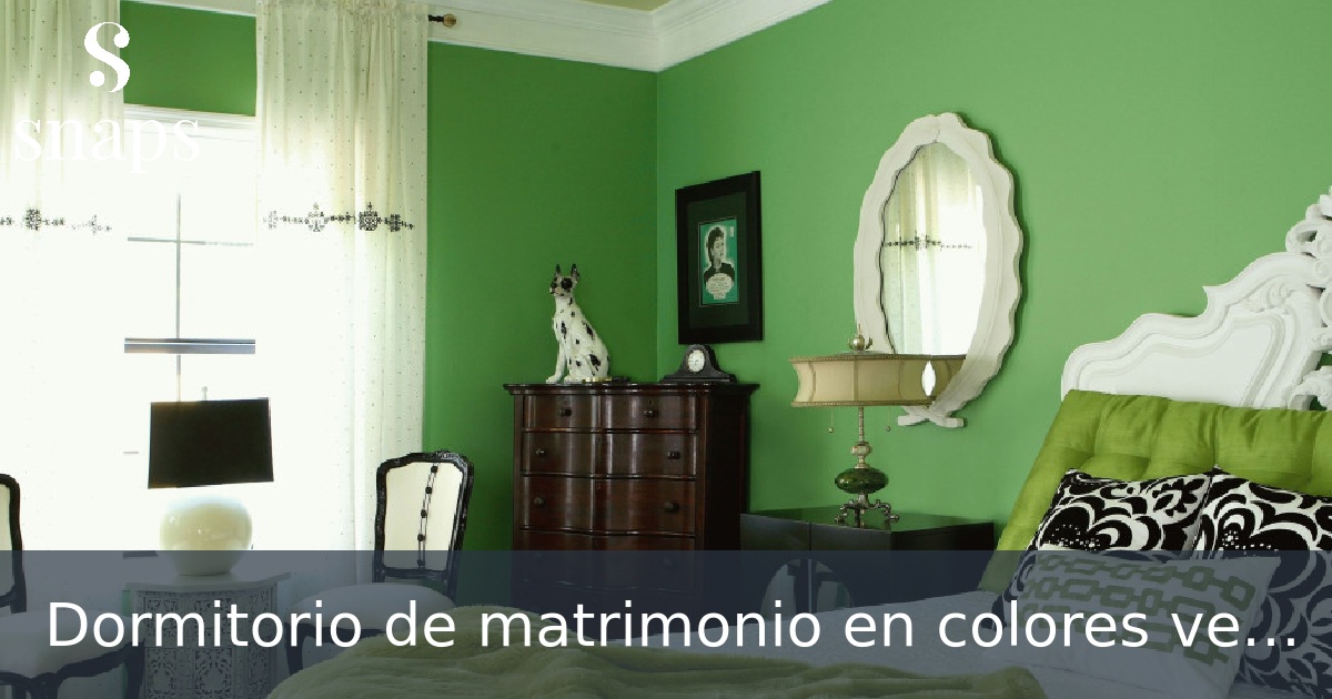 Dormitorio de matrimonio en colores verdes
