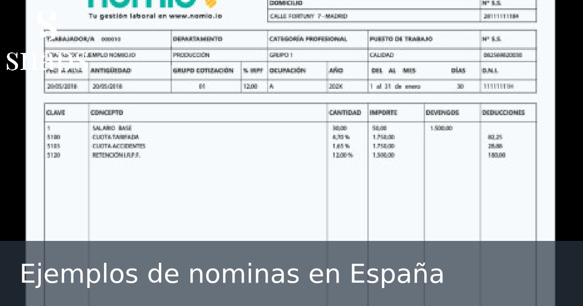 Ejemplos de nominas en España