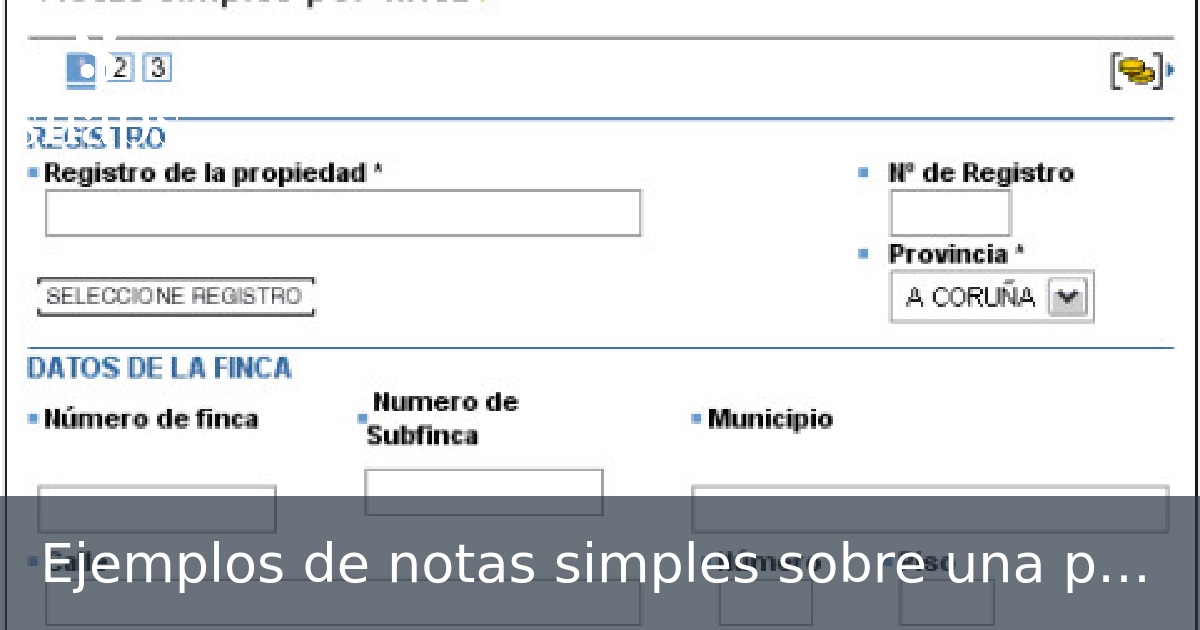 Ejemplos de notas simples sobre una propiedad