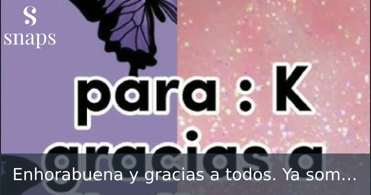 Enhorabuena y gracias a todos. Ya somos 10,000