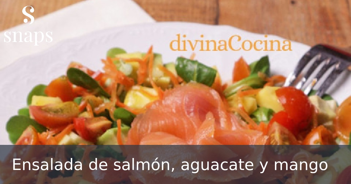 Ensalada de salmón, aguacate y mango