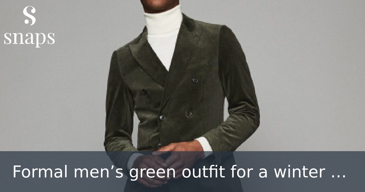 Formal men’s green outfit for a winter wedding