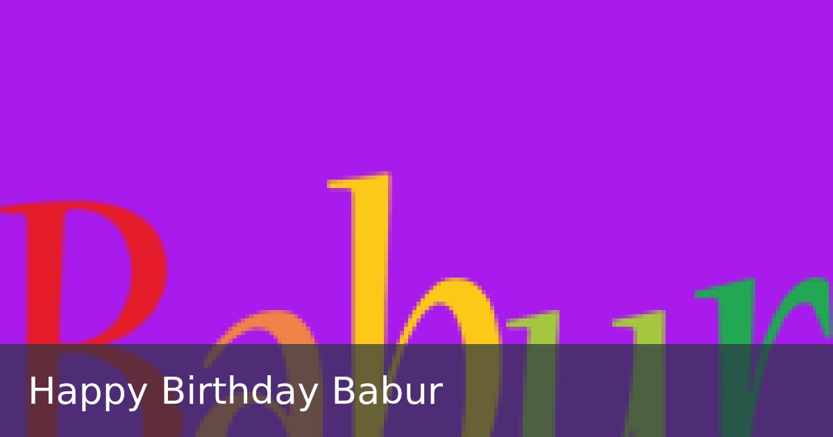 Happy Birthday Babur