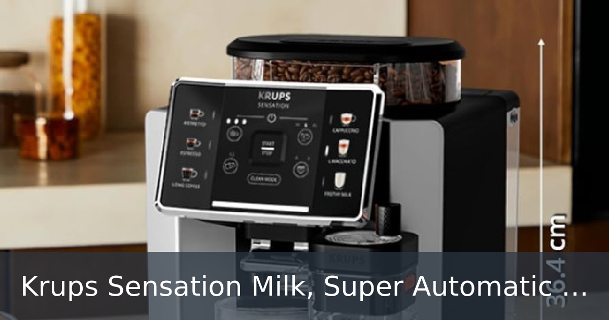 Krups Sensation Milk, Super Automatic Coffee Maker, 6 Beverages Based Coffee  and Latte, Milk Maestro Technology, Integrated Milk Jug, Easy to Use,  Silver and Black, EA912E10 : Amazon.es: Home & Kitchen