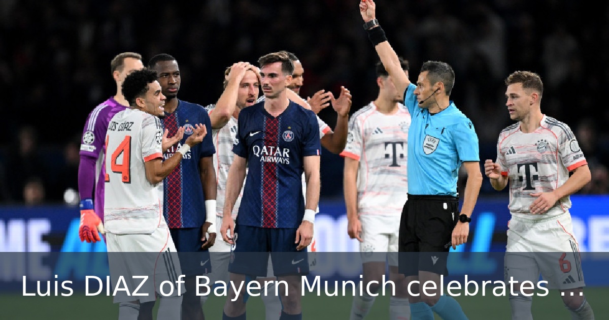 Luis DIAZ of Bayern Munich celebrates his goal during the UEFA Champions League, League phase, MD4 football match between Paris Saint-Germain and Bayern Munich on 4 November 2025