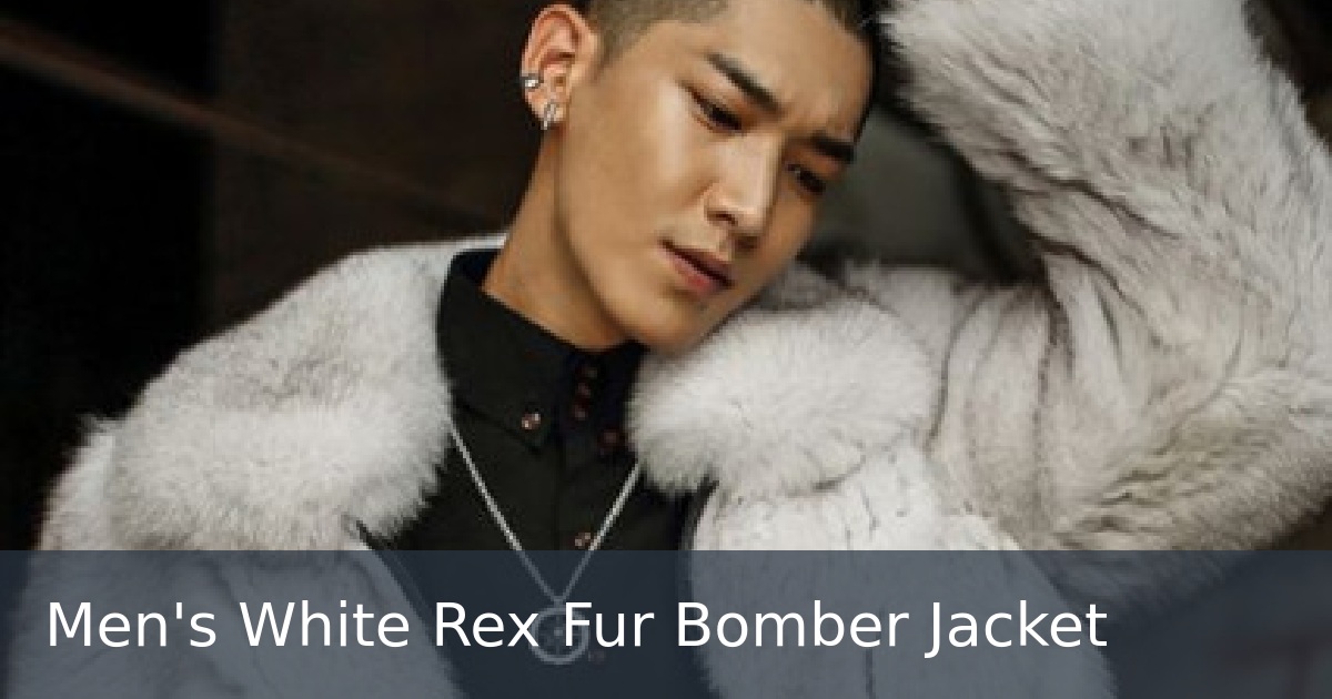 Men's White Rex Fur Bomber Jacket