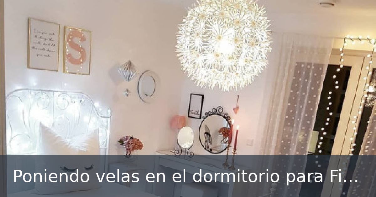 Poniendo velas en el dormitorio para Fin de año