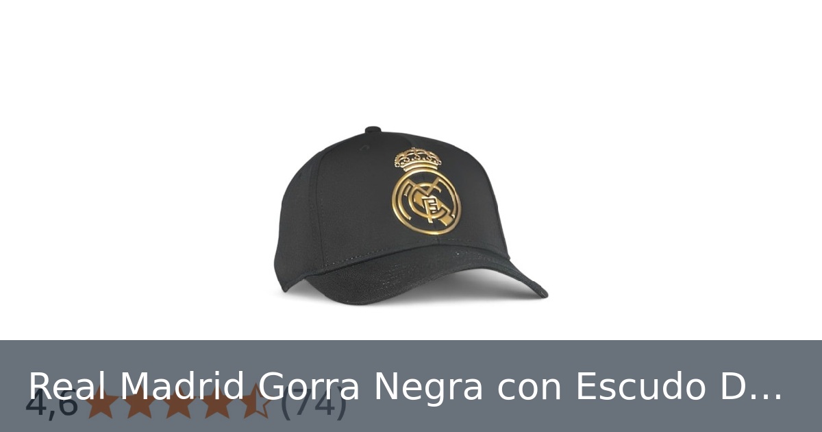 Real Madrid Gorra Negra con Escudo Dorado - Adulto