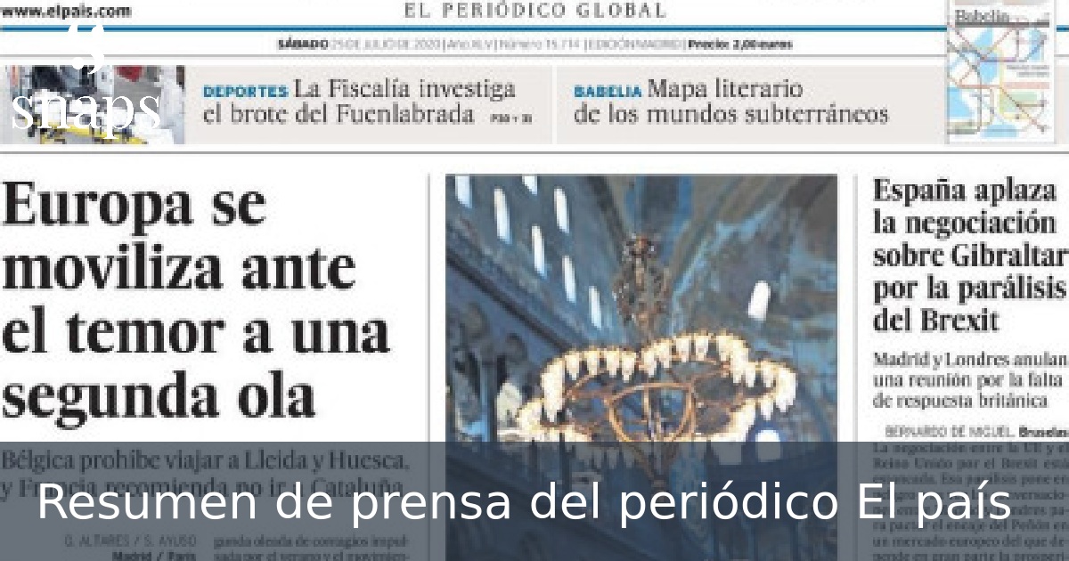 Resumen de prensa del periódico El país