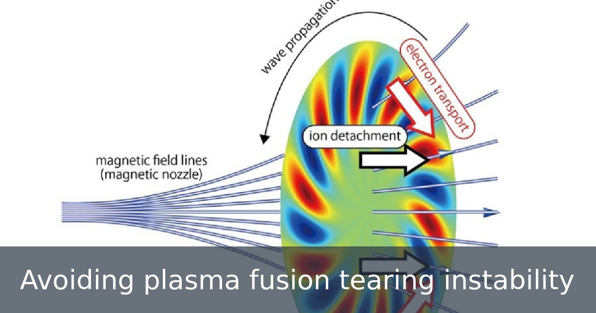 Avoiding plasma fusion tearing instability