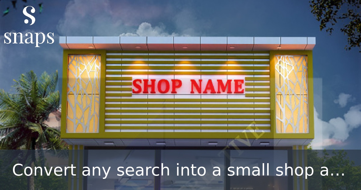 Convert any search into a small shop and share it in seconds