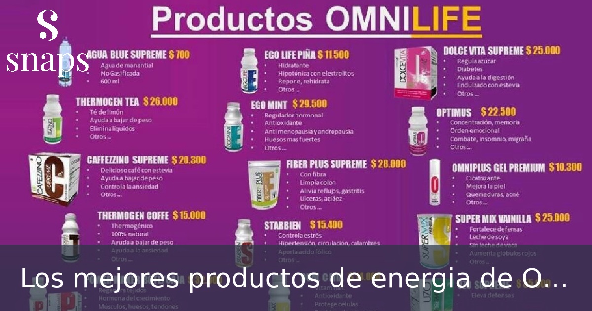 Los mejores productos de energia de Omnilife