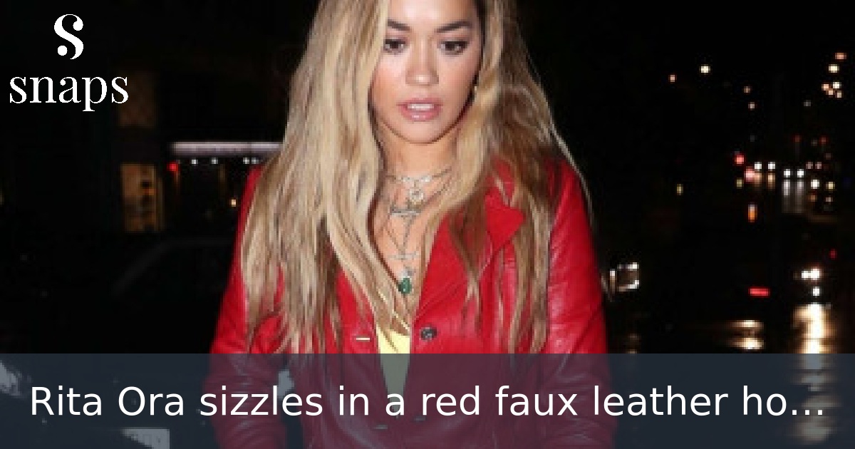 Rita Ora sizzles in a red faux leather hot pants and matching jacket as she steps out for lunch in NYC