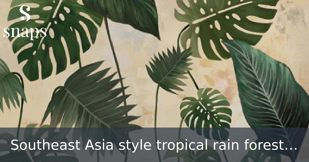 Southeast Asia style tropical rain forest green banana wallpaper background wall paper
