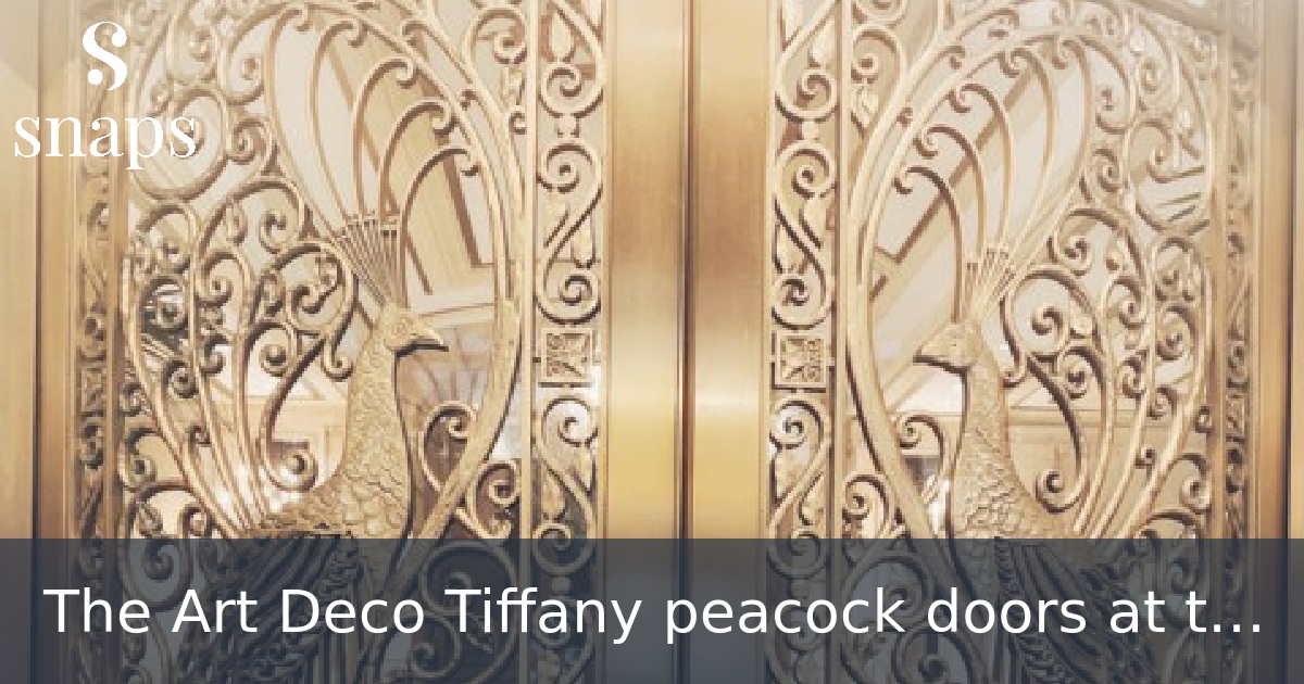 The Art Deco Tiffany peacock doors at the Palmer House hotel, Chicago, Illinois, United States